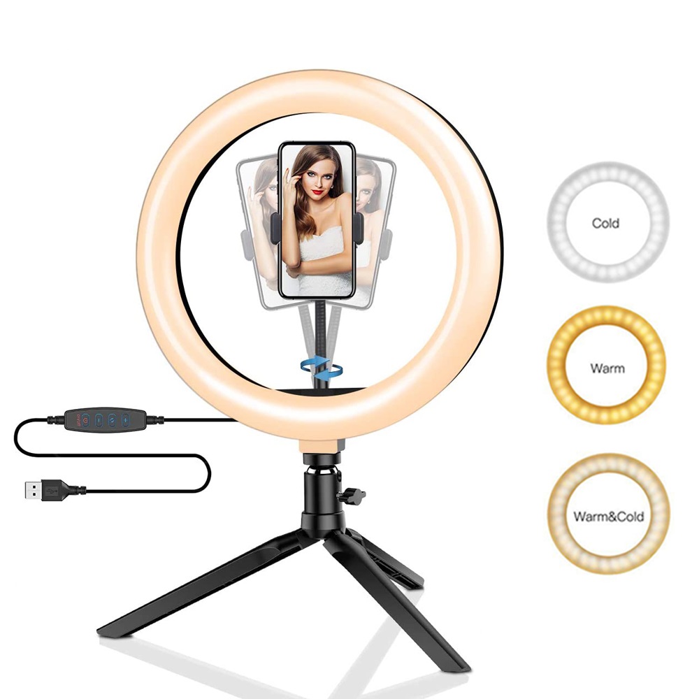 Photography Led Lighting Kit - 26cm 10-calowy pierścień LED do selfie