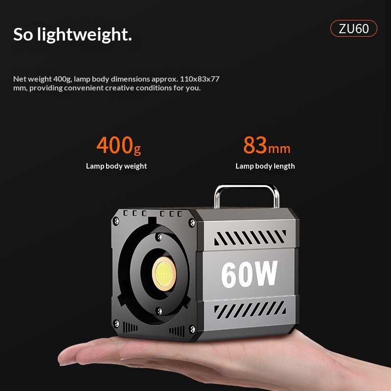 Mini lampa wideo LED COB 60W,  – Photography And Videography Lighting recenzja i cena